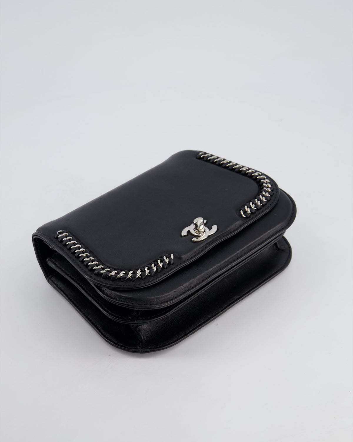 Chanel Braided Chic Flap Bag in Black Lambskin Leather with Silver Hardware