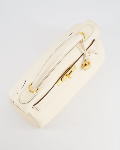 Hermès Kelly 28cm Retourne Bag in Nata Clemence Leather with Gold Hardware