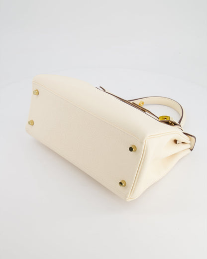Hermès Kelly 28cm Retourne Bag in Nata Clemence Leather with Gold Hardware