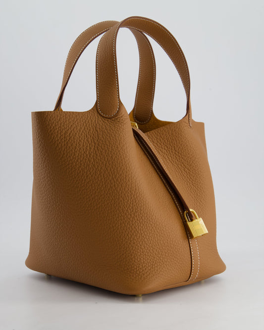 *RARE* Hermès Picotin Lock Bag 22cm in Gold Clemence Leather with Gold Hardware