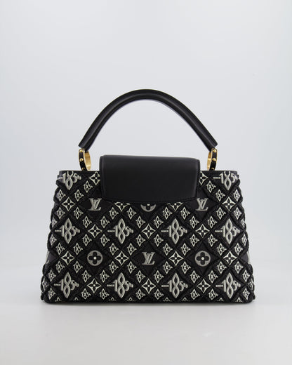 Louis Vuitton Limited Edition Since 1854 Monogram Capucines MM Bag in Black Calfskin and Embroideries with Gold Hardware