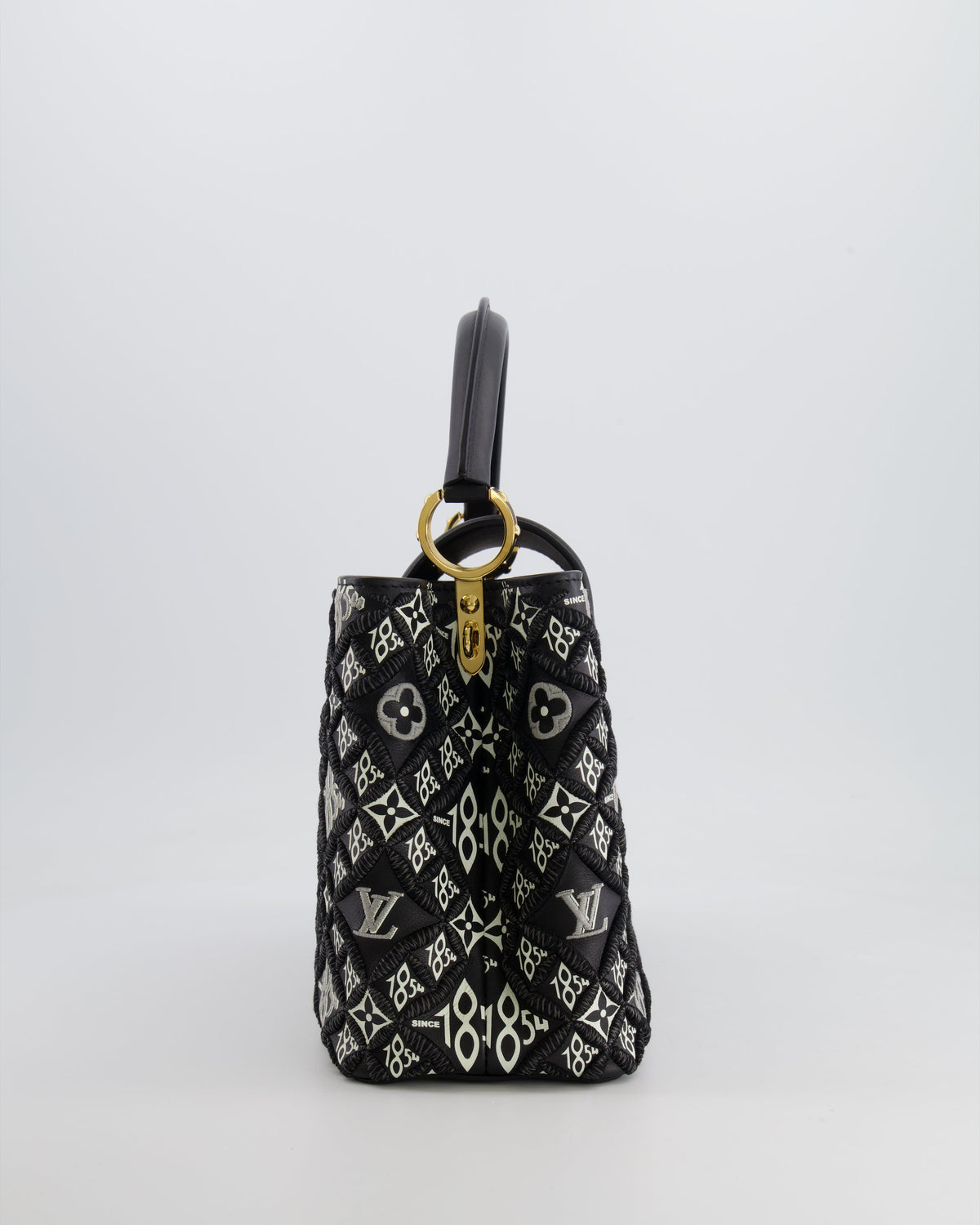 Louis Vuitton Limited Edition Since 1854 Monogram Capucines MM Bag in Black Calfskin and Embroideries with Gold Hardware