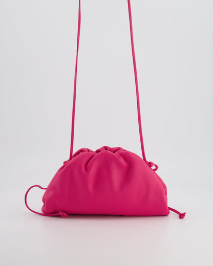Bottega Veneta Hot Pink Leather Mini Crossbody Pouch Bag