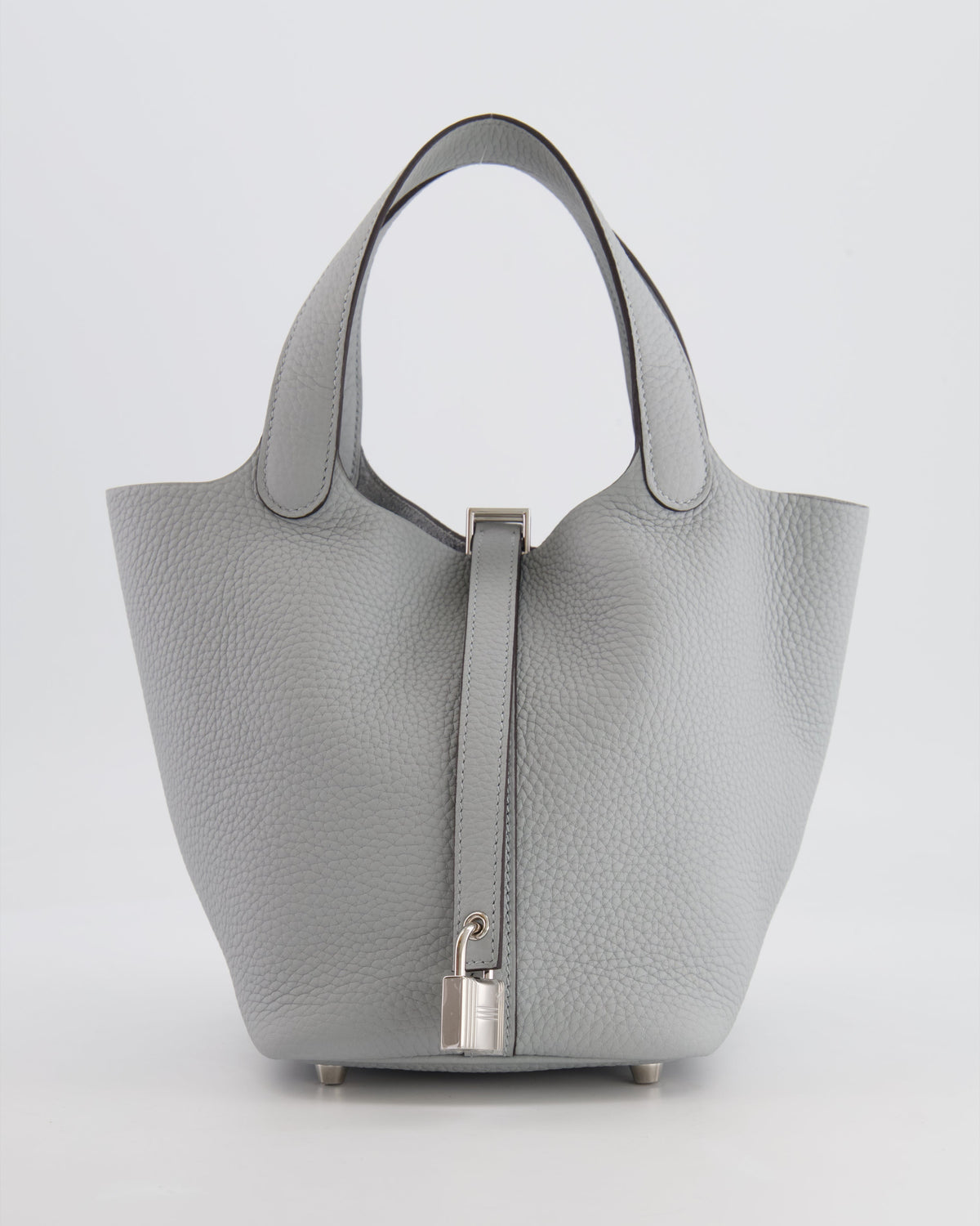 *RARE*  Hermes Picotin 18cm in Bleu Glacier Clemence Leather with Palladium Hardware
