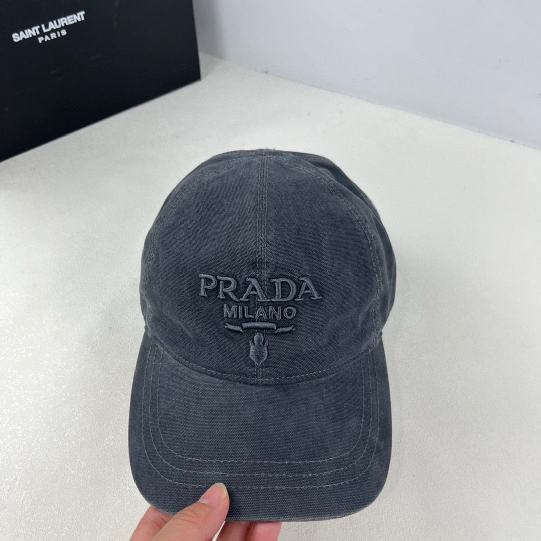 PRADA CANVAS BASEBALL CAP BALTIC BLUE 1HC274 2C1S F0216
