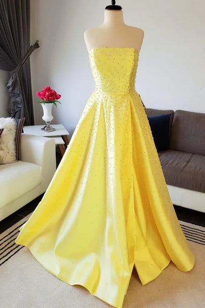 Blue fashion elegant exquisite pearl beading long satin ball gown evening dress gh3308