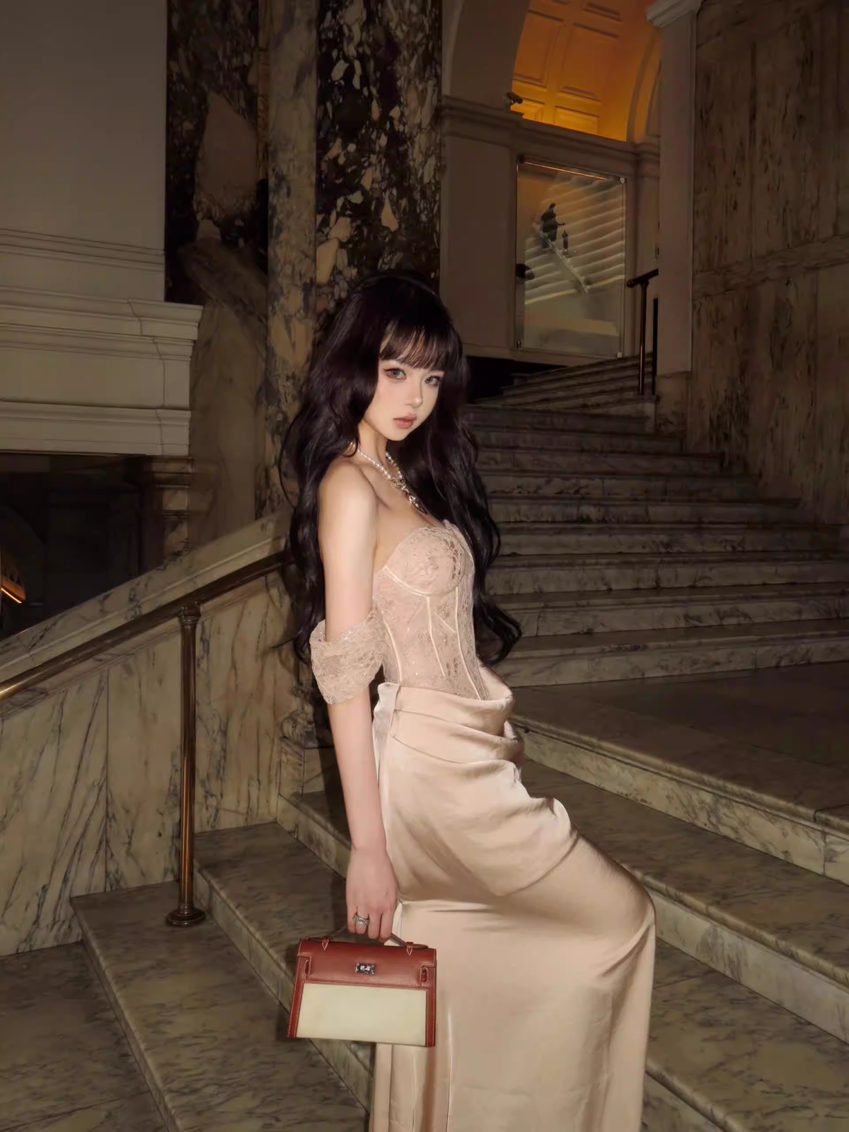 Sexy Off The Shoulder Lace Satin Mermaid Evening Dress Apricot Long 19th Birthday Outfits SP2025