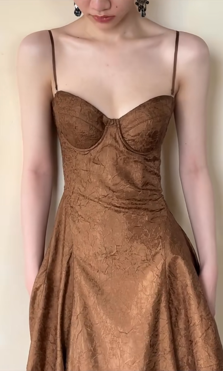 girlhomeshops--Brown Simple Elegant Formal Long Satin Prom Dress gh5606