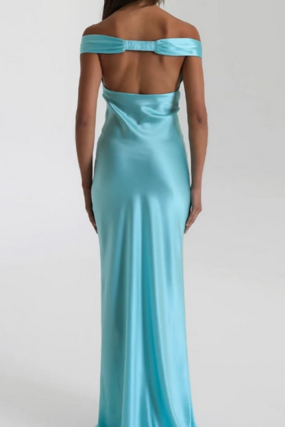 girlhomeshops-Simplicity Stylish Elegant Long Satin Slim Graduation Dress Prom Dress gh5862