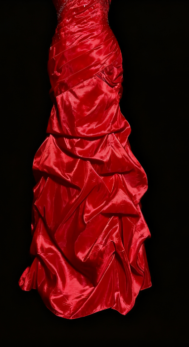 girlhomeshops-Prom Highlight Style Red Satin Rhinestone Strapless Floor-Length Prom Dress gh5880