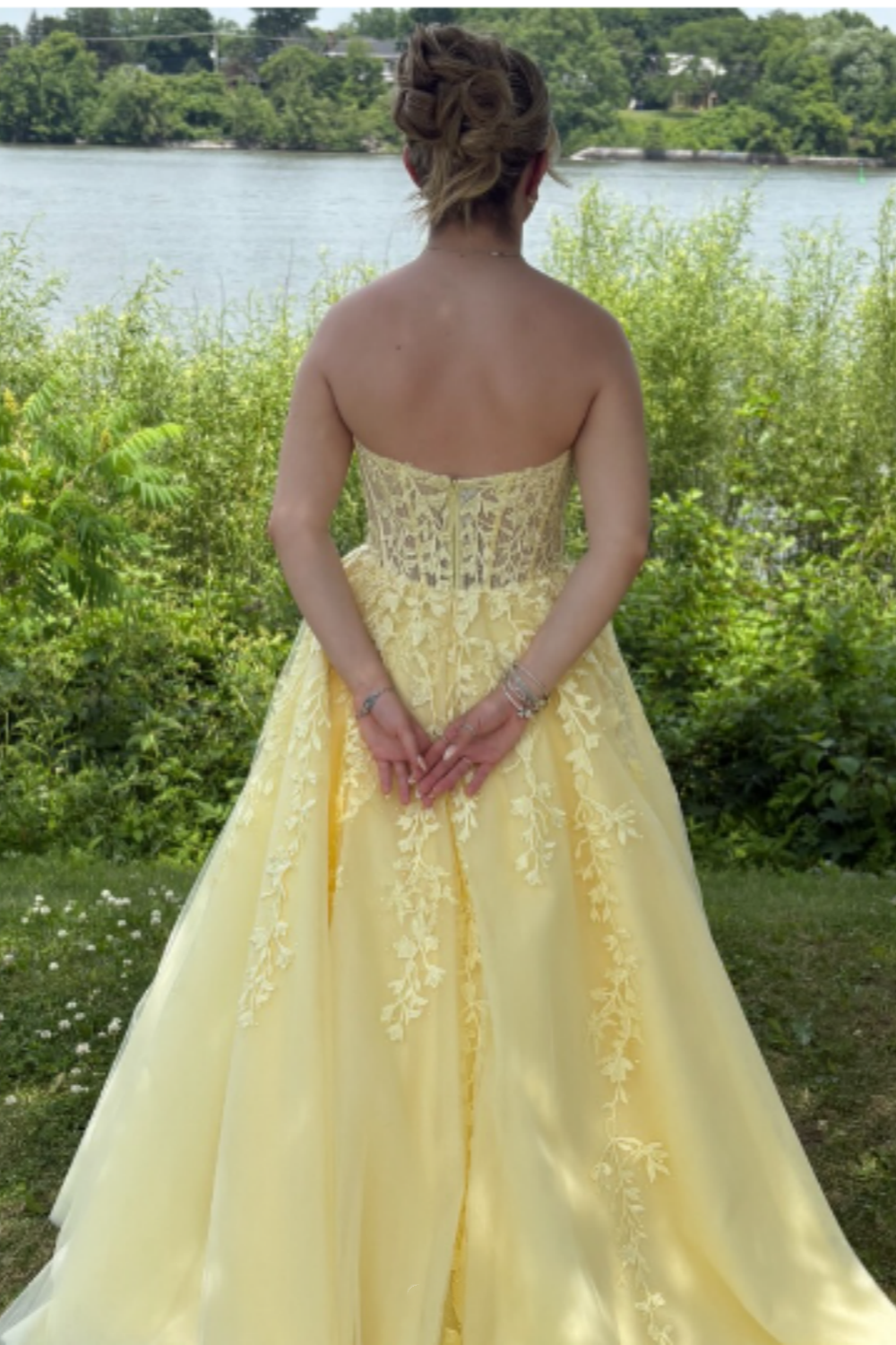 Girlhomeshops--💛Yellow tulle fashion long princess prom dress party dress ball gown gh5451