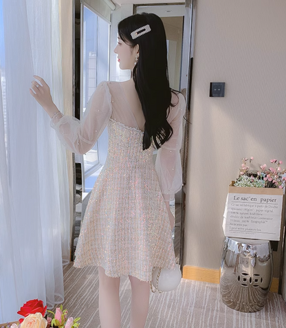 New Fashion  Long Sleeves Chiffon Design A-Line Dress TP3037