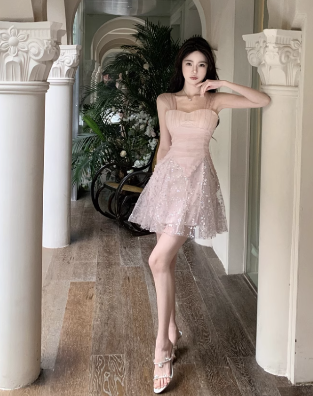 Vintage Sweetheart Sequin Design A-line Tulle Homecoming Dress TP3686