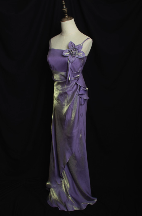 Elegant Satin Spaghetti Strap Prom Dress Sheath 3D Flower Evening Gown TP5532