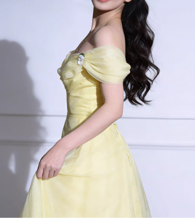 Enchanting Off-Shoulder Lemon Yellow Tulle Ruffled Sweet 16 Quinceanera Ball Gown TP5604