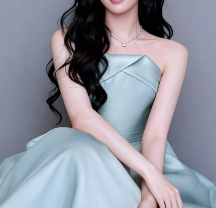 Enchanting Soft Mint Satin Strapless Ruched Sweet 15 Quinceanera Ball Gown TP5611