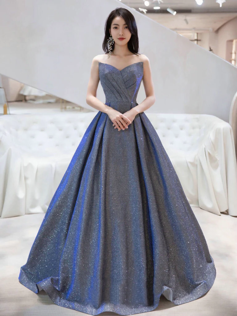 Charming V-Neckline Sequins Long Simple Party Dresss, New Shiny Prom Dress Formal Dress gh250