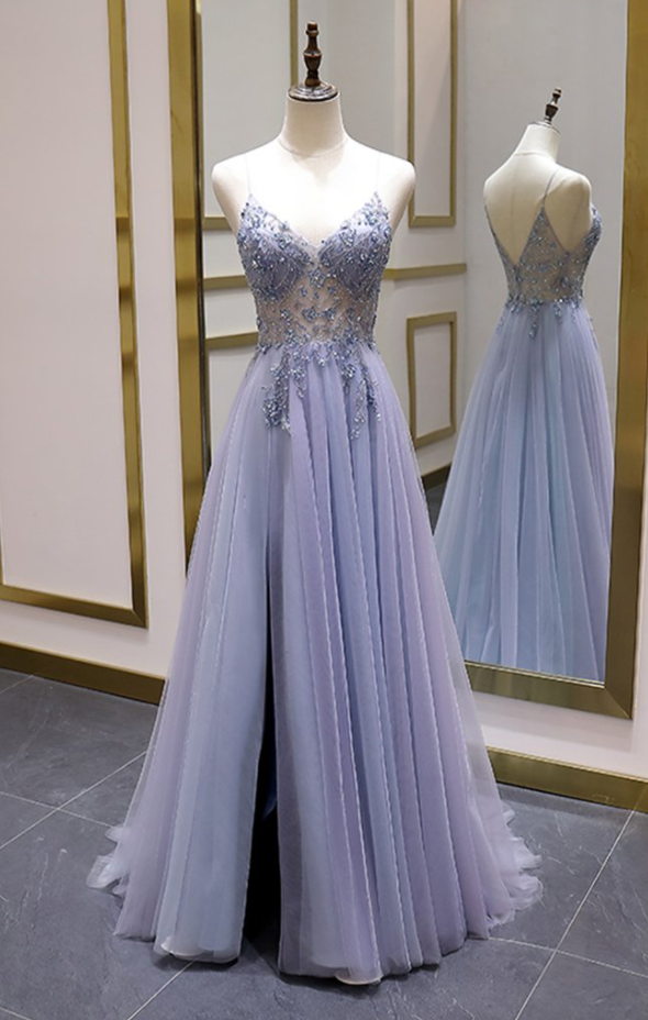 Sexy Luxury Beads A Line Long Prom Dress  gh2309