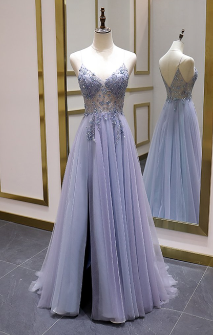 Sexy Luxury Beads A Line Long Prom Dress  gh2309