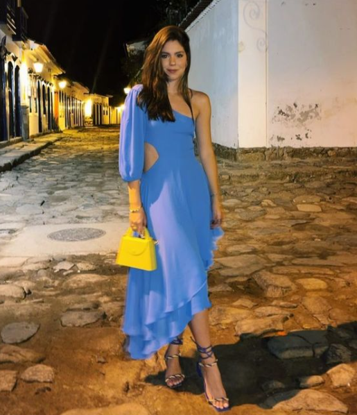 Blue Chiffon Prom Dresses Women Evening Gowns