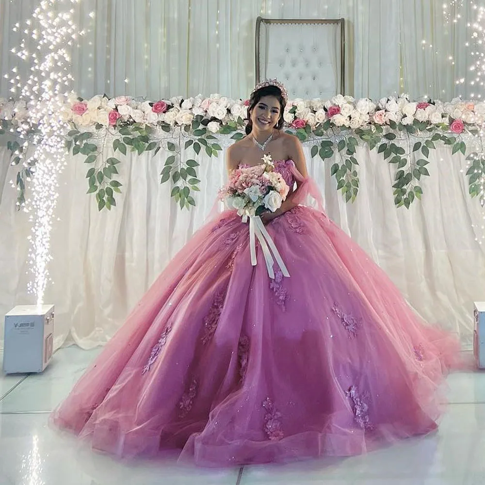 Ball Gown Sweet 16 Dress Off Shoulder Quinceanera Dresses Lace Dress with Appliques