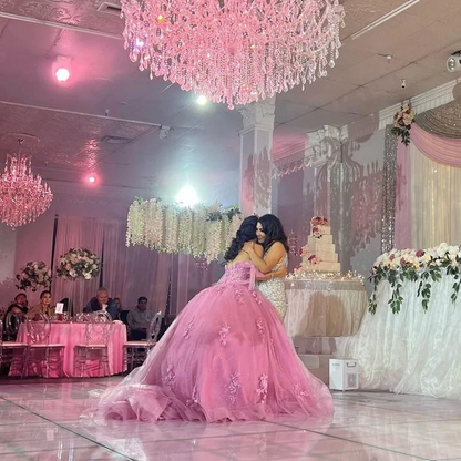Ball Gown Sweet 16 Dress Off Shoulder Quinceanera Dresses Lace Dress with Appliques