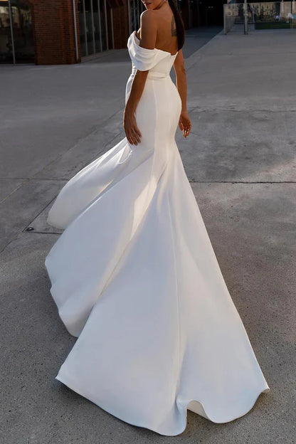 Mermaid/Small Sweetheart Wedding Dress with Side Split Country Style Bridal Dress