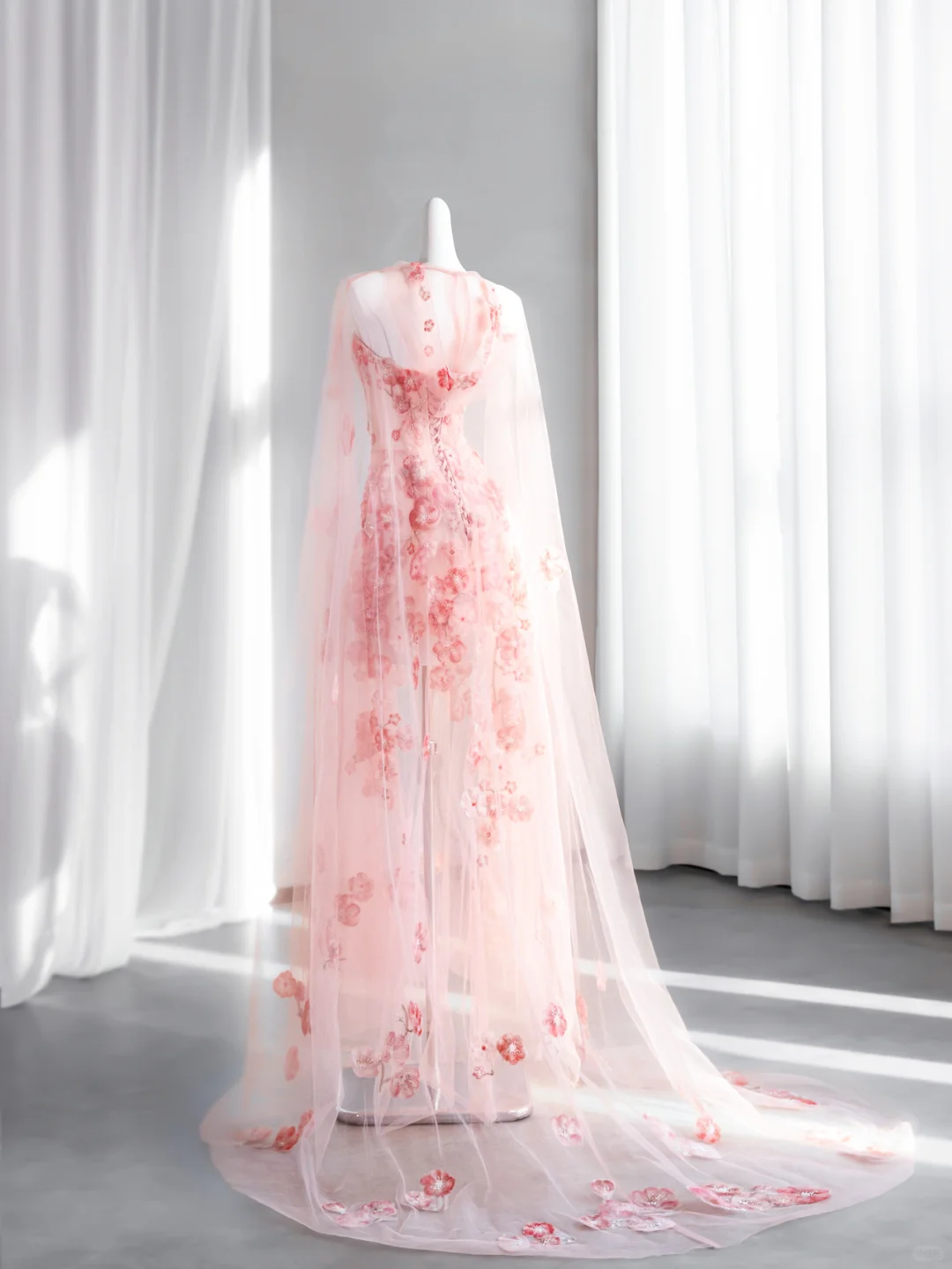 Pretty Pink Strapless Tulle Beaded Appliques Long Birthday Party Dress Prom Gown SP1511