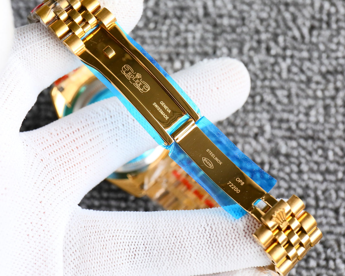 Rolex Datejust Roman Numeral Dial Gold In Black 41Mm