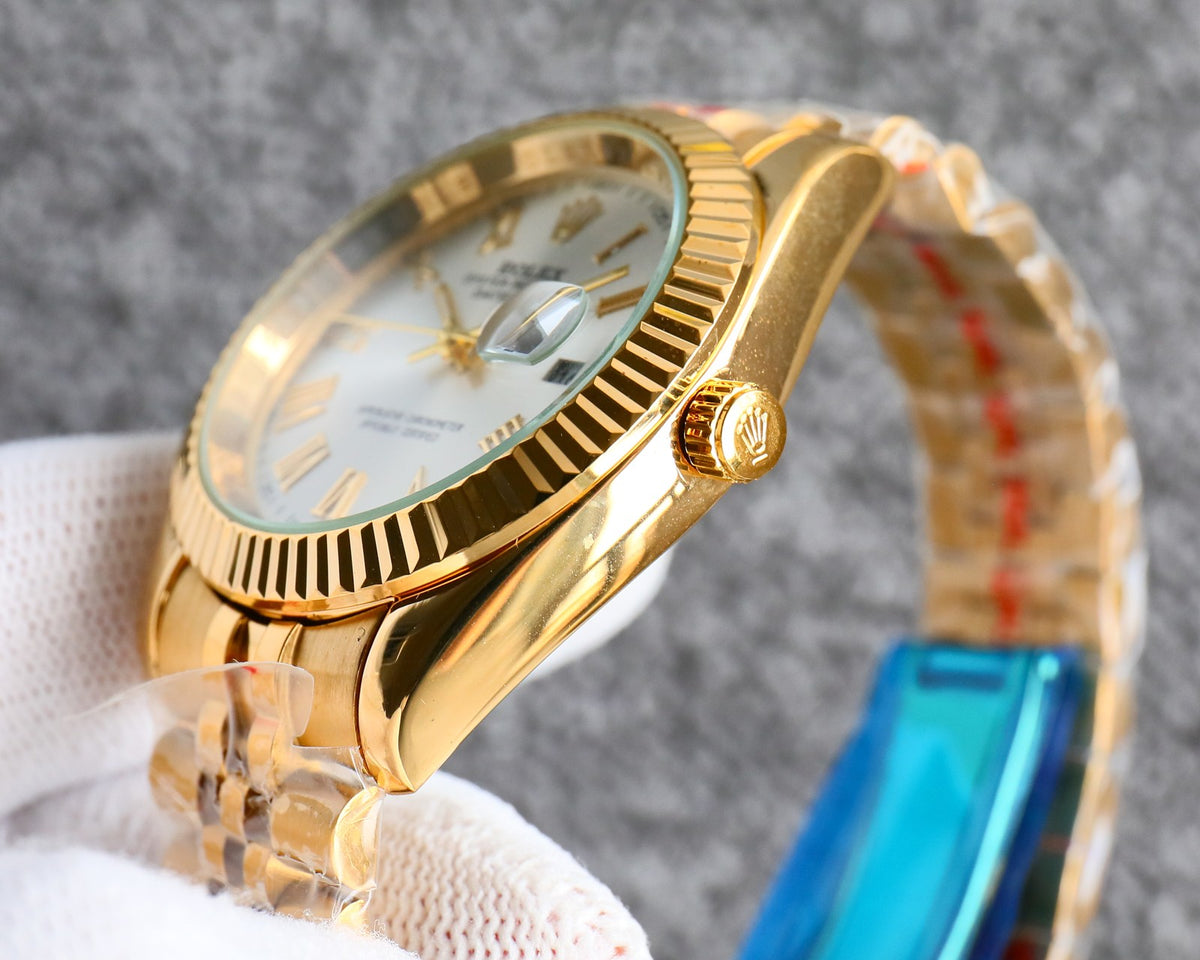 Rolex Datejust Roman Numeral Dial Gold In White 41Mm