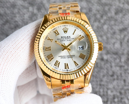 Rolex Datejust Roman Numeral Dial Gold In White 41Mm