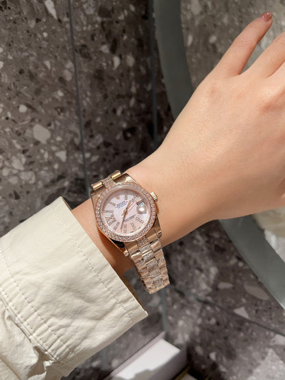 Rolex Datejust Diamond In Rose Gold With Pink Dial 31Mm