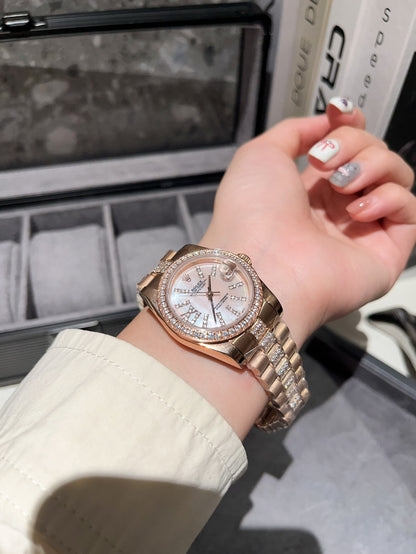 Rolex Datejust Diamond In Rose Gold With Pink Dial 31Mm
