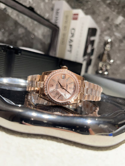 Rolex Datejust Diamond In Rose Gold With Pink Dial 31Mm