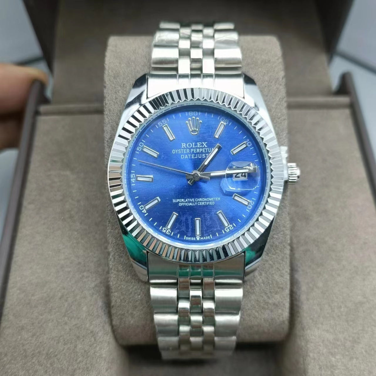 Rolex Datejust Jubilee Champagne Navy Blue 36Mm