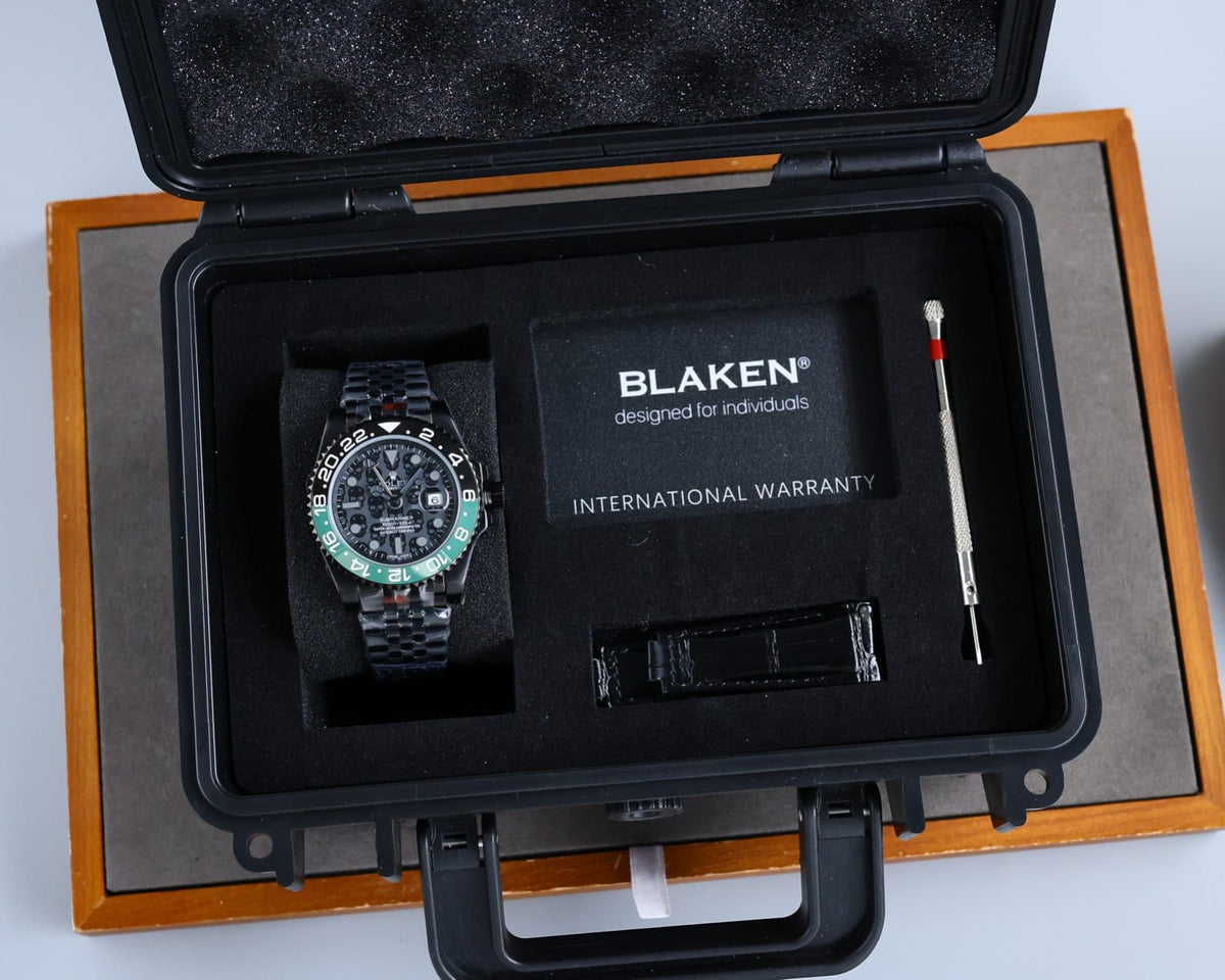 Rolex Oyster Gmt-Master Ii Watch Black Skull Pattern 40Mm