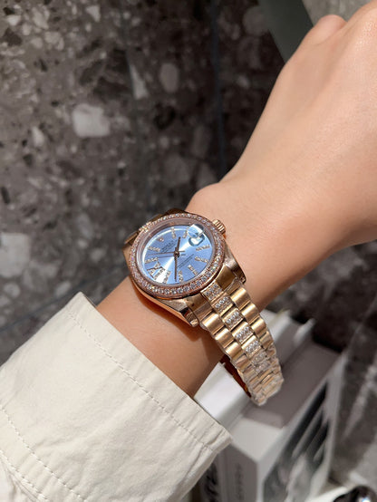 Rolex Datejust Diamond In Rose Gold With Blue Dial 31Mm