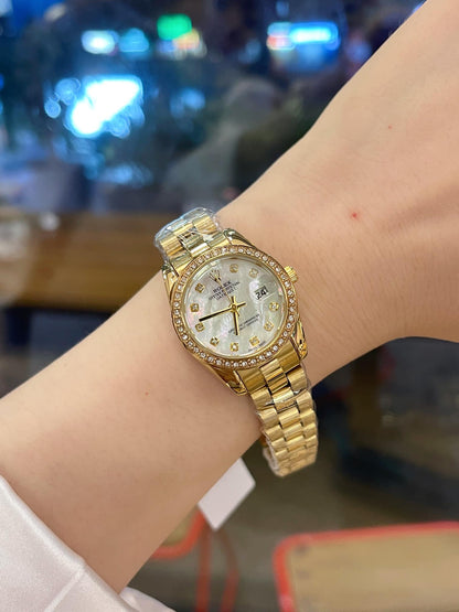 Rolex Lady Datejust 28 Diamond Dial 18K Gold In White 28Mm