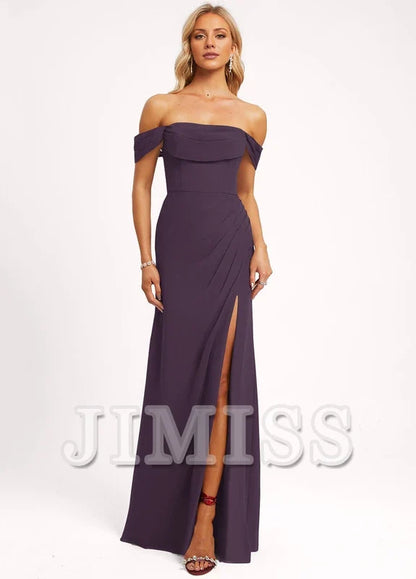 Ruffled A-line Floor-length Chiffon Bridesmaids Dress