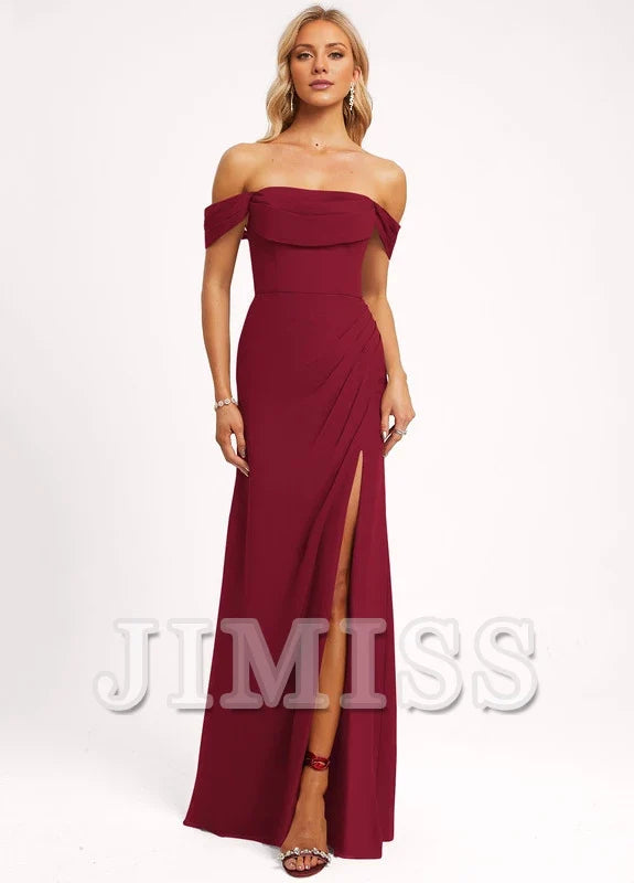Ruffled A-line Floor-length Chiffon Bridesmaids Dress