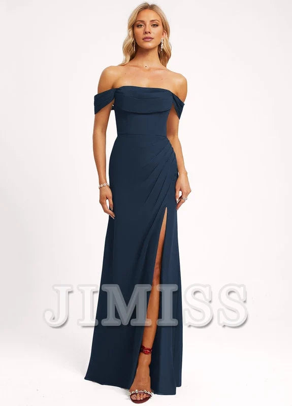 Ruffled A-line Floor-length Chiffon Bridesmaids Dress