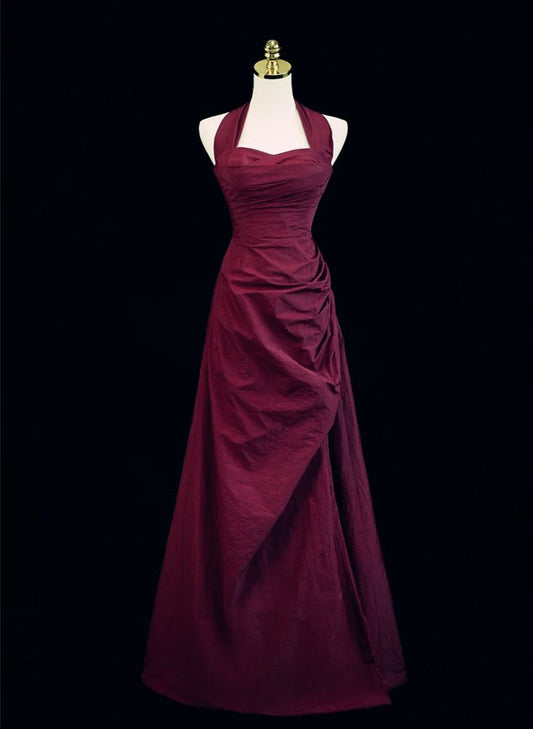 Vintage Ball Gown Halter Long Prom Dresses Evening Gowns Party Dress