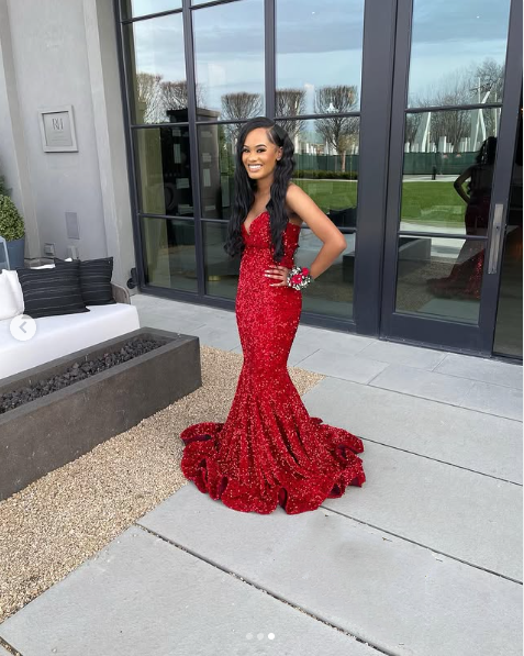 Sexy Mermaid Sweetheart Neckline Sequin Black Girl Red Evening Gown Prom Dresses