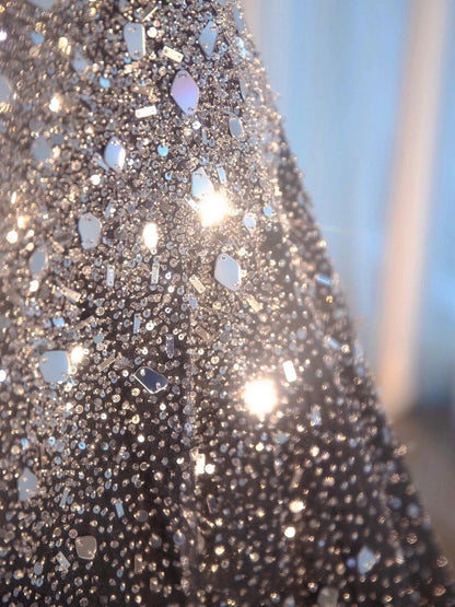 Sexy Ball Gown Sweetheart Sequin Long Evening Gowns Prom Dresses