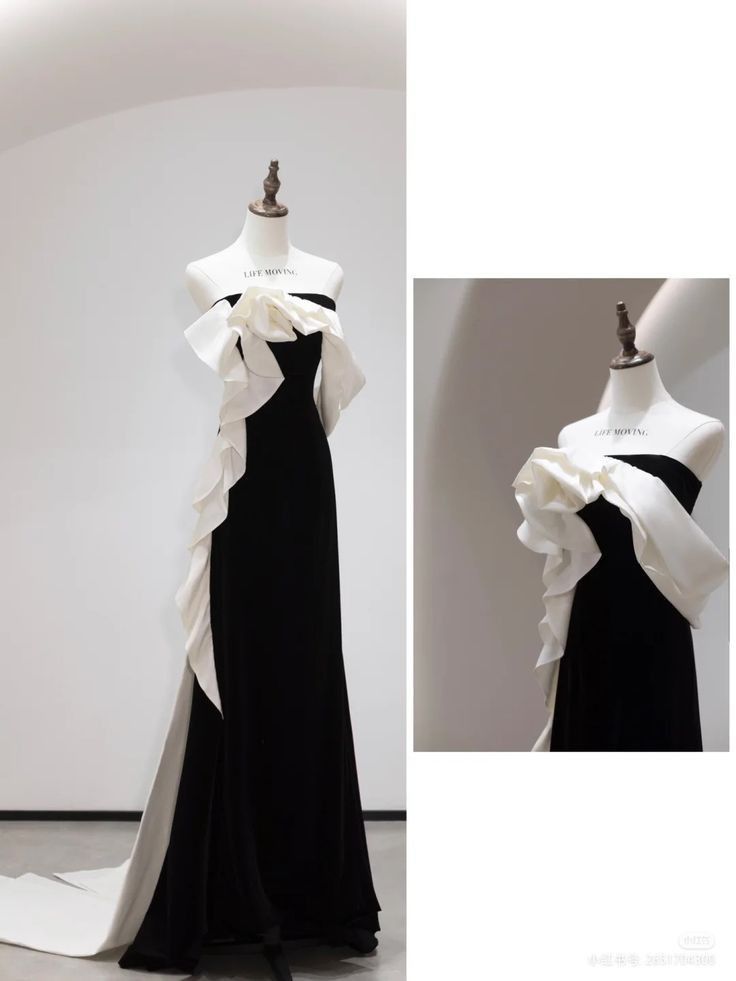 Sexy Sheath Strapless Black Satin Long Evening Gowns Prom Dresses