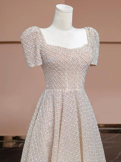 Unique Ball Gown Strapless Short Sleeves Long Wedding Dresses