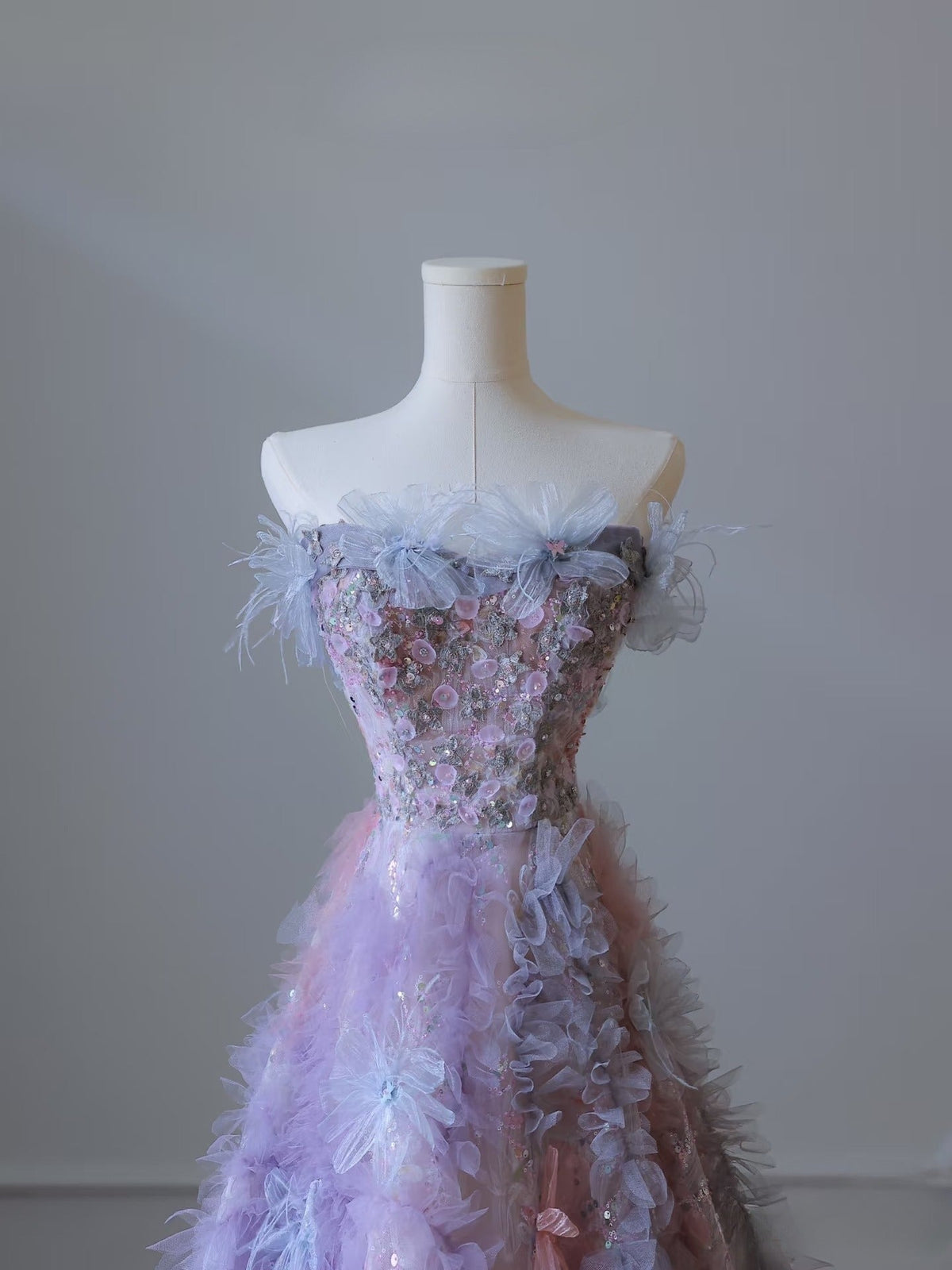 Pretty A line Sweetheart Tulle Long Prom Dresses Evening Gowns