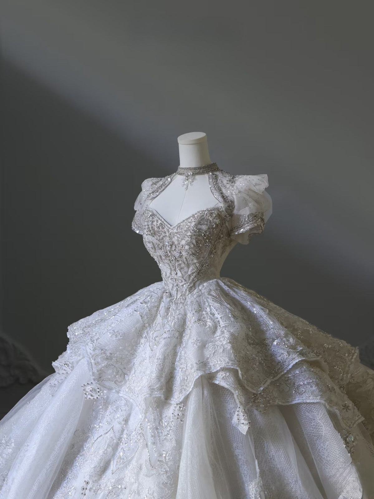 Timeless Ball Gown Off The Shoulder Neckline Tulle Sequin Wedding Dresses Bridal Dress