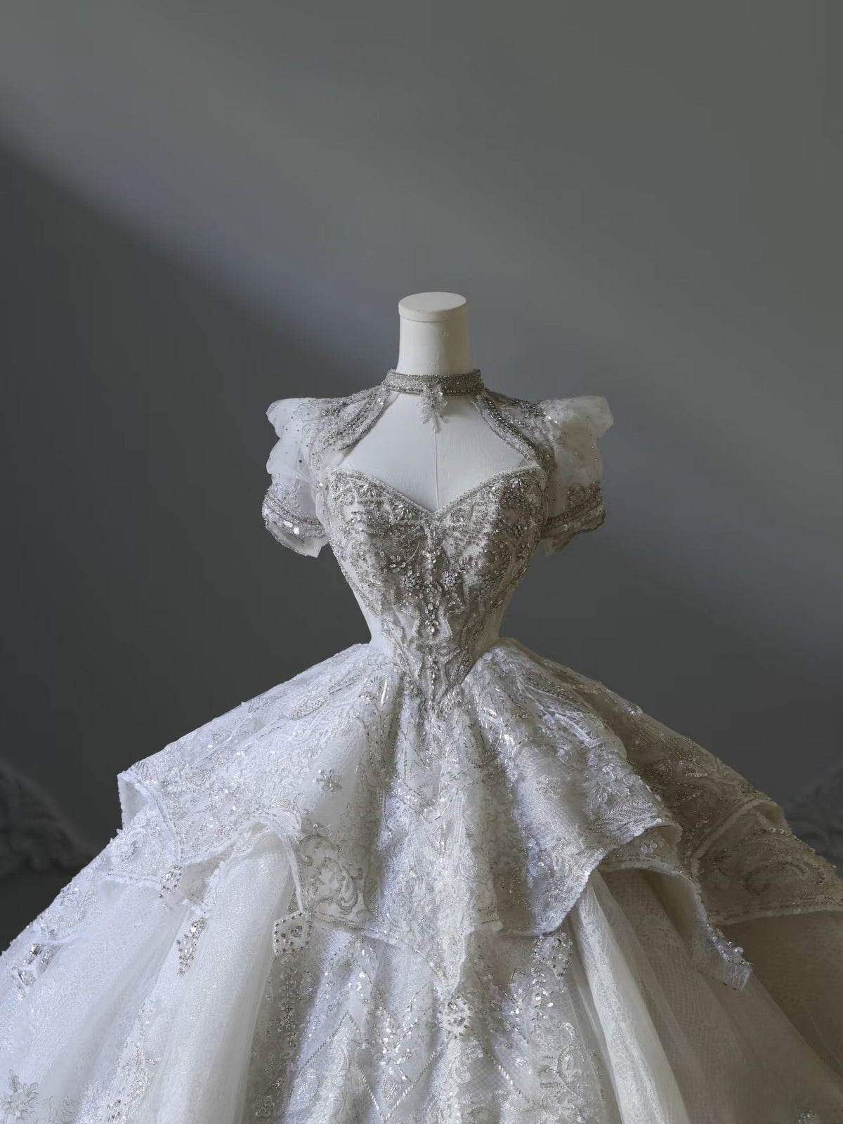 Timeless Ball Gown Off The Shoulder Neckline Tulle Sequin Wedding Dresses Bridal Dress