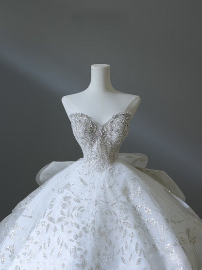 Timeless Ball Gown Sweetheart Neckline Sequin Sleeveless Wedding Dress Bridal Dresses